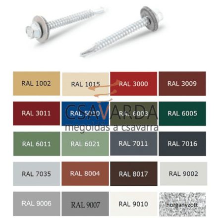 Fűzőcsavar+gumis alátét, Acél, RAL8004, 4,8x19/14 ETANCO CE Rézbarna