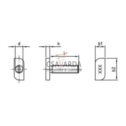 Solar kalapácsfejű csavar, A2,rozsdamentes 8x30