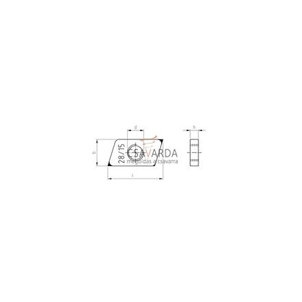 Menetes lemez, A2,rozsdamentes M 8 26,5-27x11,5-13x4