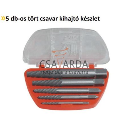 Törtcsavar kihajtó 5 db-os készlet, M3-M18  N62390